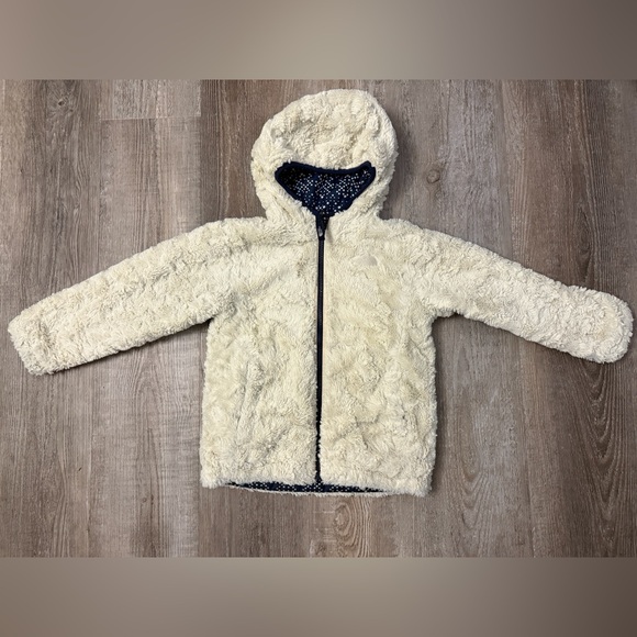 The North Face Mossbud Swirl Reversible Jacket, Navy/Cream - Size 5T (GUC) - Picture 4 of 14